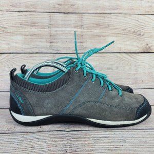 LL Bean Womens Beansprout 293352 Gray Suede Walking Sneaker Shoes Size US 8